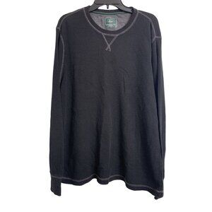 G. H. Bass Waffle‎ Knit Thermal Henley Size XXL Black